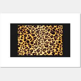 Leopard Print Pattern Fabric Posters and Art